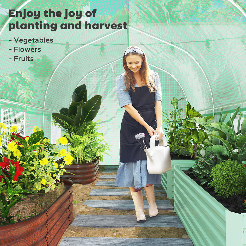 6.6' x 11' x 7' Portable Walk-In Tunnel Greenhouse, Garden Plant Growing Warm House, Outdoor Seed Flower Vegetable Growth Tent, Green