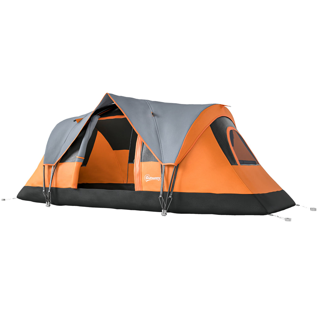 5 Person Family Tent, Outdoor Camping Tent with Lighting Hook, Carrying Bag for Camping, Hiking and Travelling, Orange