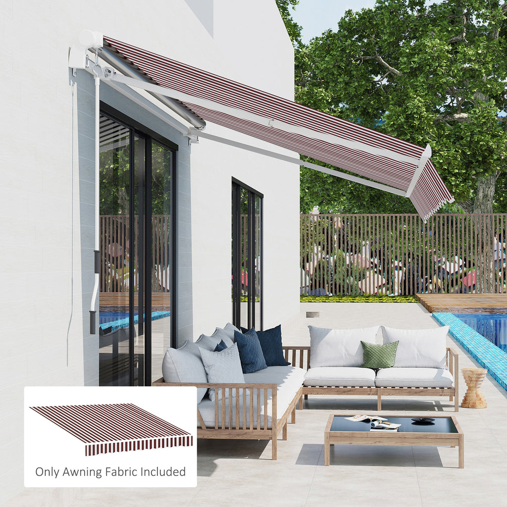 9' x 8' Outdoor Sunshade Canopy Awning Cover, Retractable Awning Fabric Replacement, UV Protection, Red and White