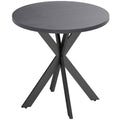 29" Dining Table, Contemporary Round Kitchen Table with Steel Legs, Black