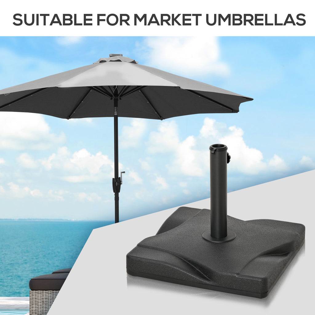 44lbs Square Cement Patio Umbrella Base Stand, Outdoor Garden Parasol Base Umbrella Weight Stand Holder Fits Î¦1.3", Î¦1.5" and Î¦2.0" Pole - Black