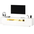 Entertainment Center with RGB LED Lights, TV Stand for 65-85 Inch TV, Modern TV Table for Living Room, High Gloss White