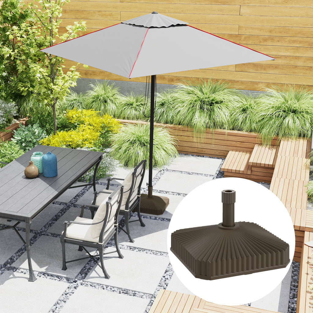 Patio Umbrella Base Umbrella Stand, Heavy Duty Outdoor Umbrella Stand Base 17.7" L x 17.7" W x 11.8" H Brown