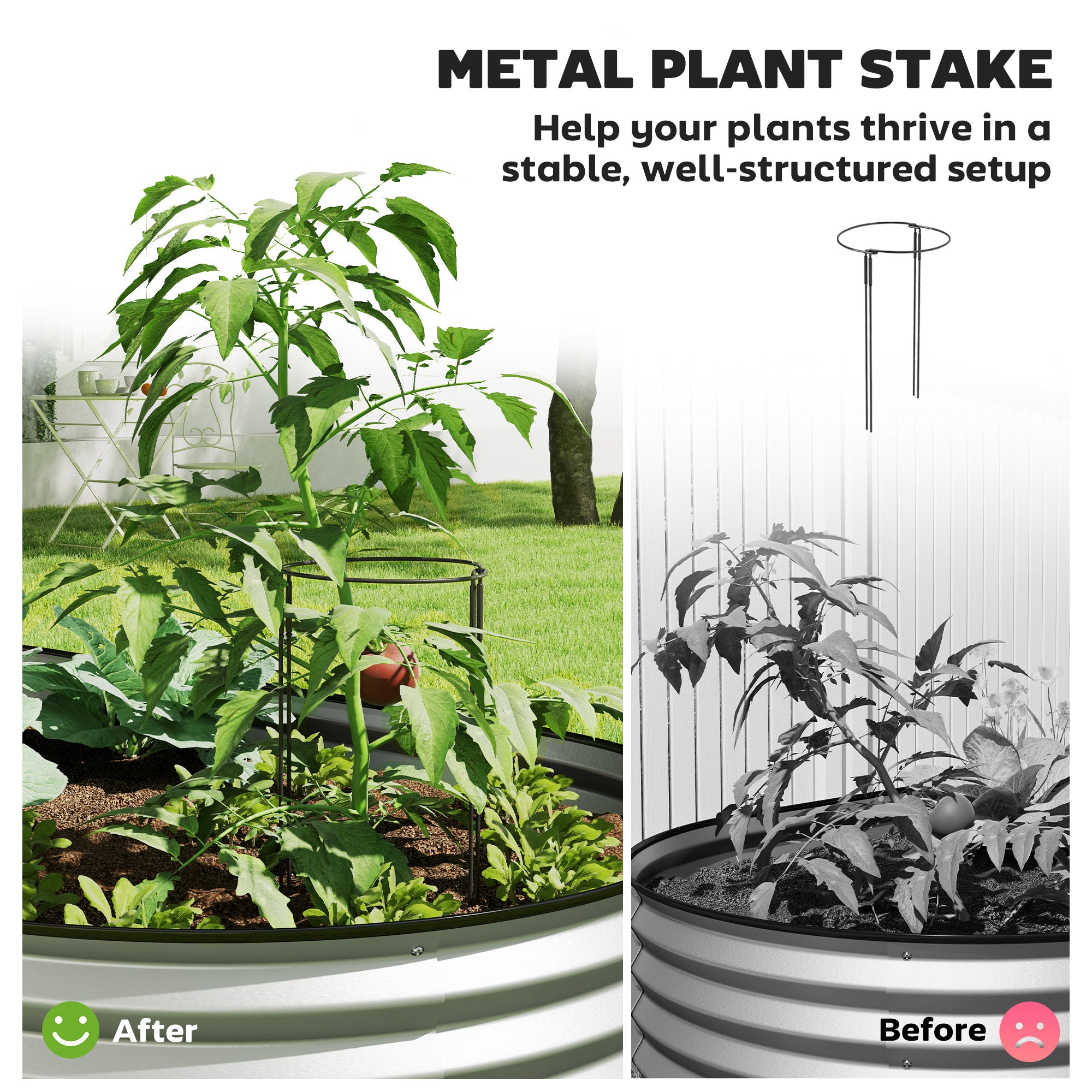 5' x 3' x 1' Large Outdoor Planter Box, Galvanized Raised Garden Bed with Metal Plant Stake, Silver