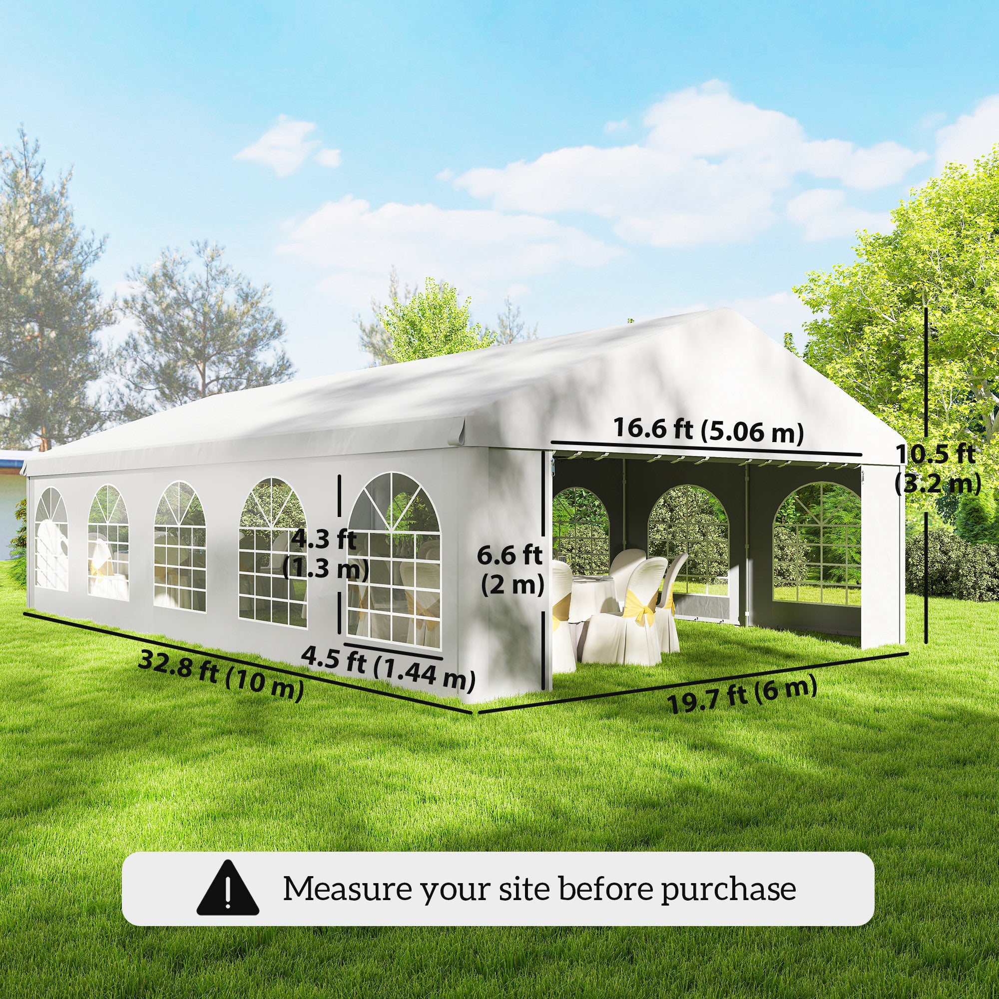 20'x33' Heavy Duty Large Party Tent & Carport with Removable Sidewalls, Portable Garage Canopy Tent, White