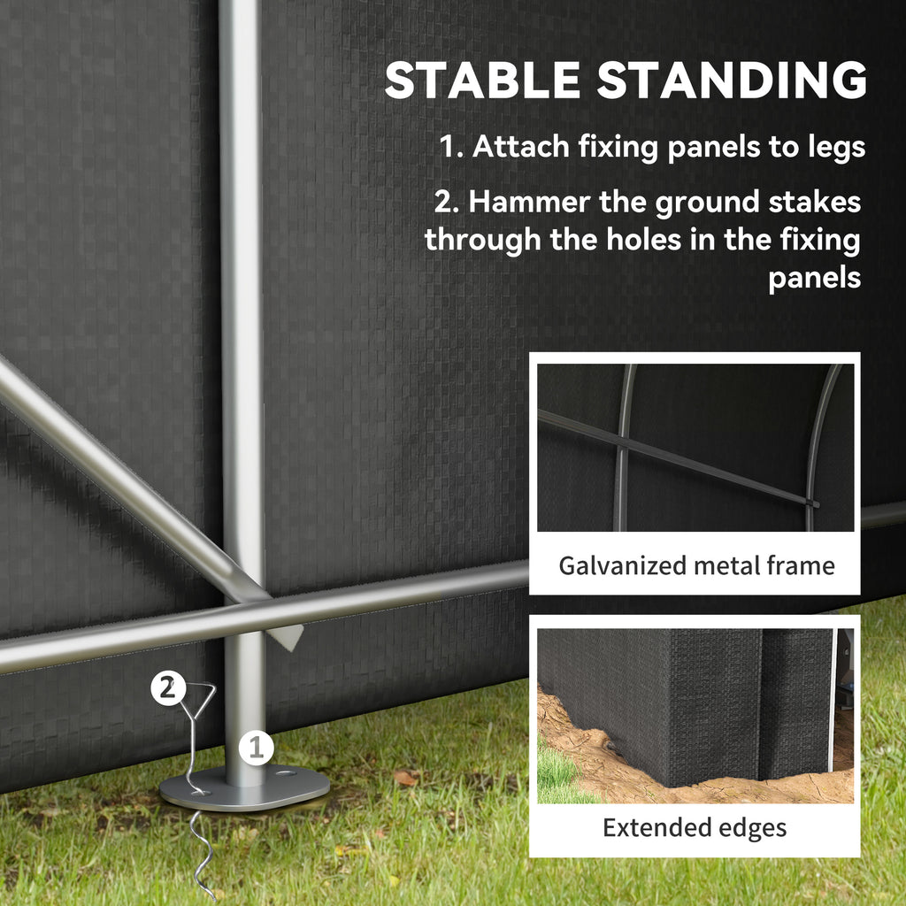 5' x 8' Outdoor Storage Shed, Heavy Duty Galvanized Steel Portable Shed for Bike, Motorcycle, Garden Tools, Black