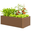 6' x 3' x 2' Raised Garden Bed, Galvanized Planter Box for Growing Flowers, Herbs and Vegetables, Brown