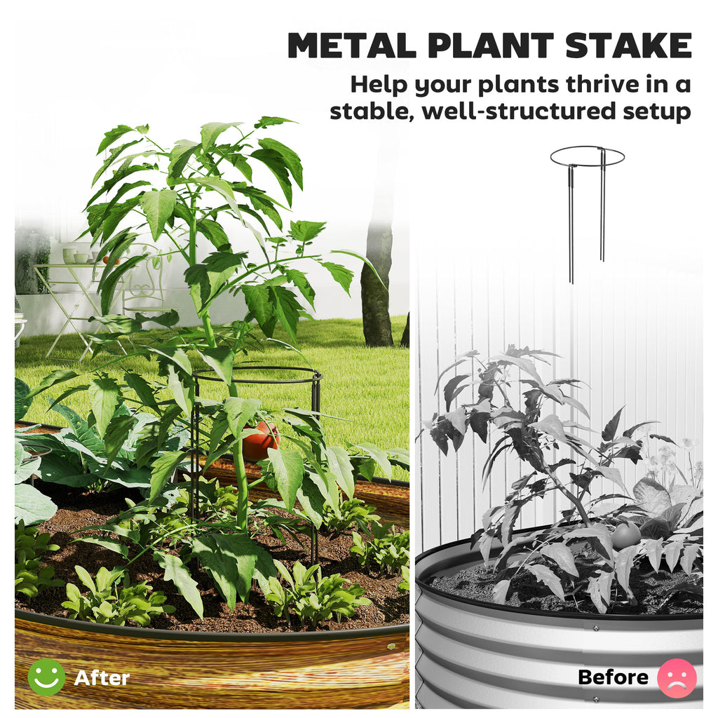 7' x 3' x 1' Large Outdoor Planter Box, Galvanized Raised Garden Bed with Metal Plant Stake, Brown