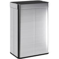 14.5 Gal (55 L) Sensor Can, Garbage Can with Soft-Close Butterfly Lid, Fingerprint-Proof Stainless Steel, Silver