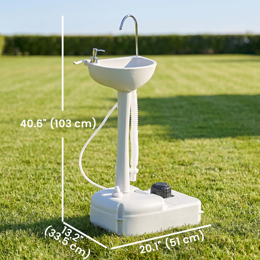 Portable Camping Sink Hand Wash Station with 17L Water Tank, Soap Dispenser and Towel Holder, for Outdoor Events