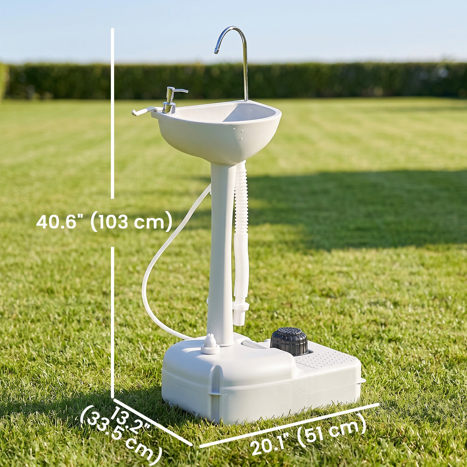 Portable Camping Sink Hand Wash Station with 17L Water Tank, Soap Dispenser and Towel Holder, for Outdoor Events