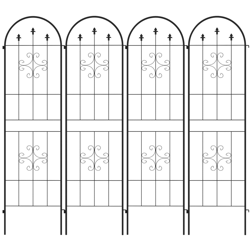 Metal Trellis Set of 4, Garden Trellis for Climbing Plants Support Frames, Arrow Design