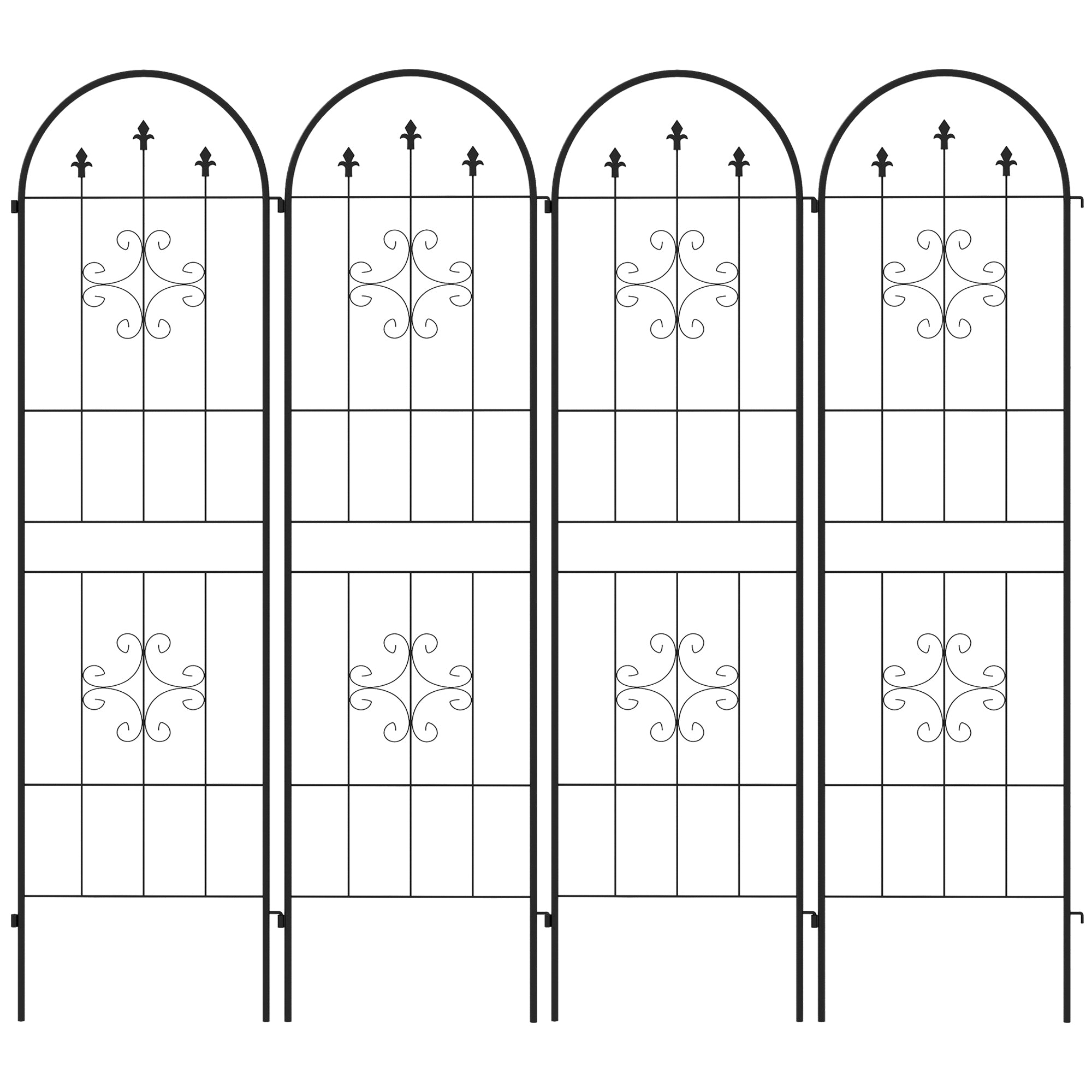 Metal Trellis Set of 4, Garden Trellis for Climbing Plants Support Frames, Arrow Design