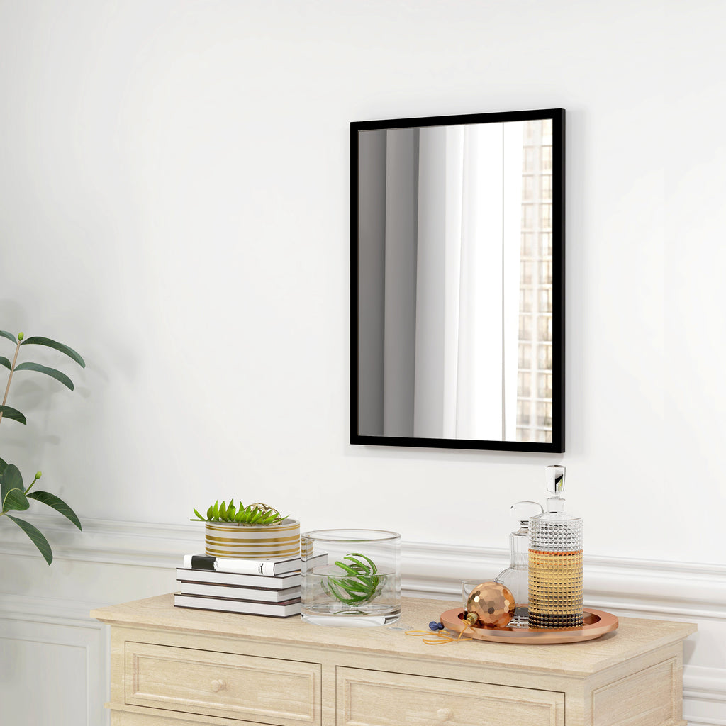 22" x 30" Bathroom Mirror for Wall, Rectangular Mirror for Living Room, Bedroom, Entryway, Black