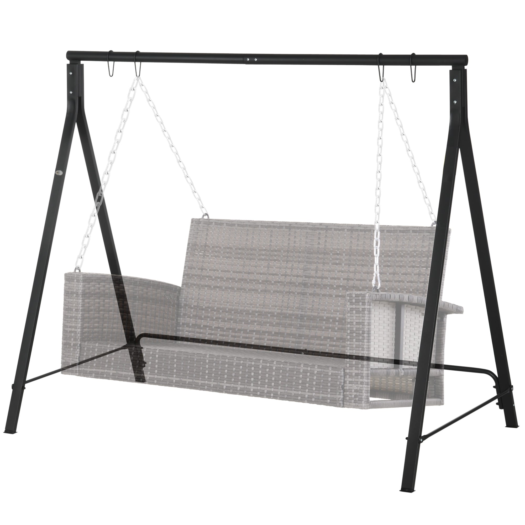 Metal Swing Stand Swing Frame, Hanging Chair Stand Only, 528 LBS Weight Capacity, for Backyard, Patio, Lawn, Black