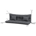4-Piece Back and Seat Cushion Pillows Replacement and Pillows, Patio Chair Cushions Set with Ties, Grey