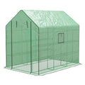 Walk-in Greenhouse with 3 Tier, Garden Plant Growhouse with Roll-up Door and Mesh Windows, 140 x 213 x 190 cm, Green