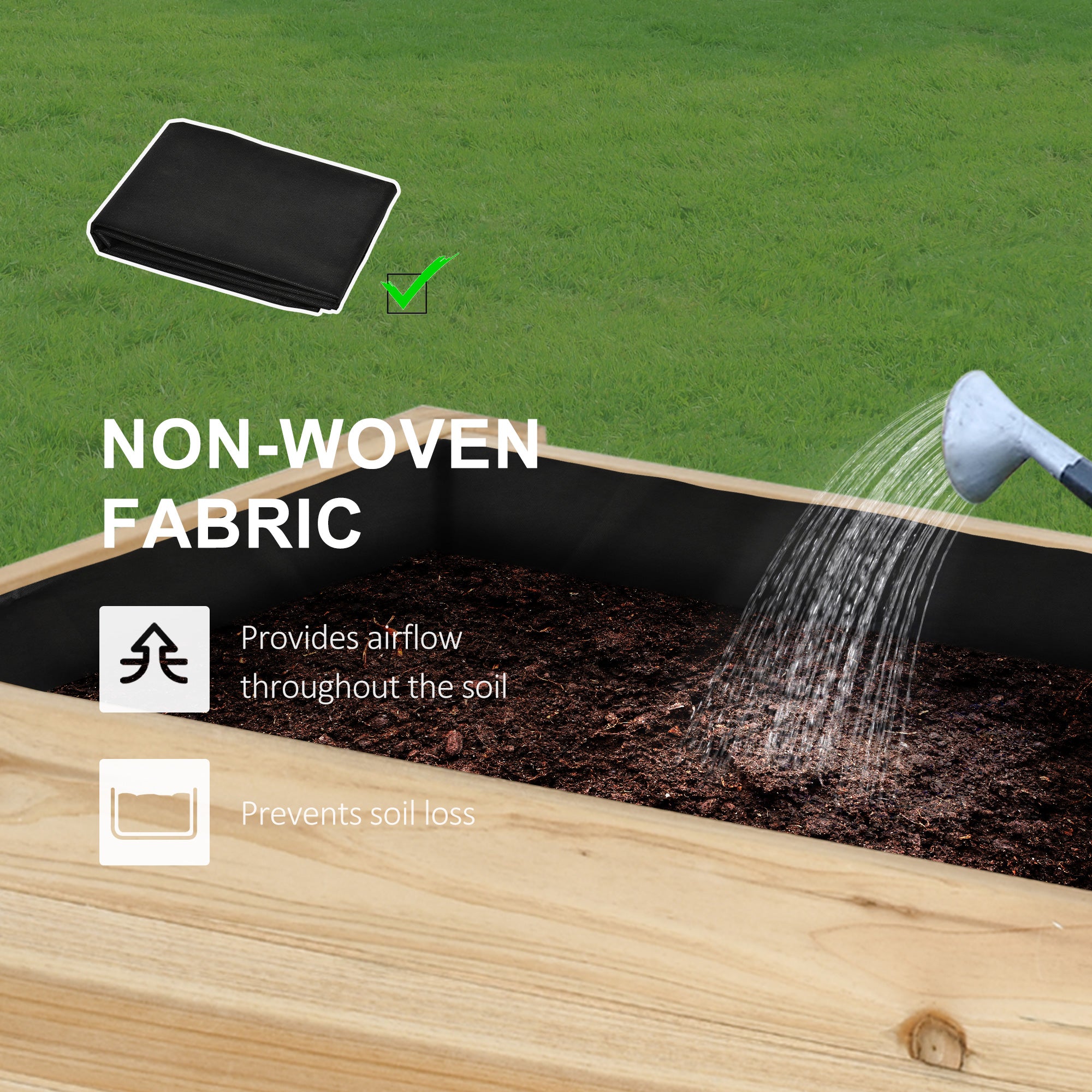 Raised Garden Bed with Legs, Elevated Box Planter with Storage Shelf, Bed Liner for Backyard Patio, Natural Wood
