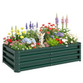 Galvanized Raised Garden Bed, Outdoor Planter Box for Vegetables, Flowers, Herbs, 4' x 2' x 1', Dark Green