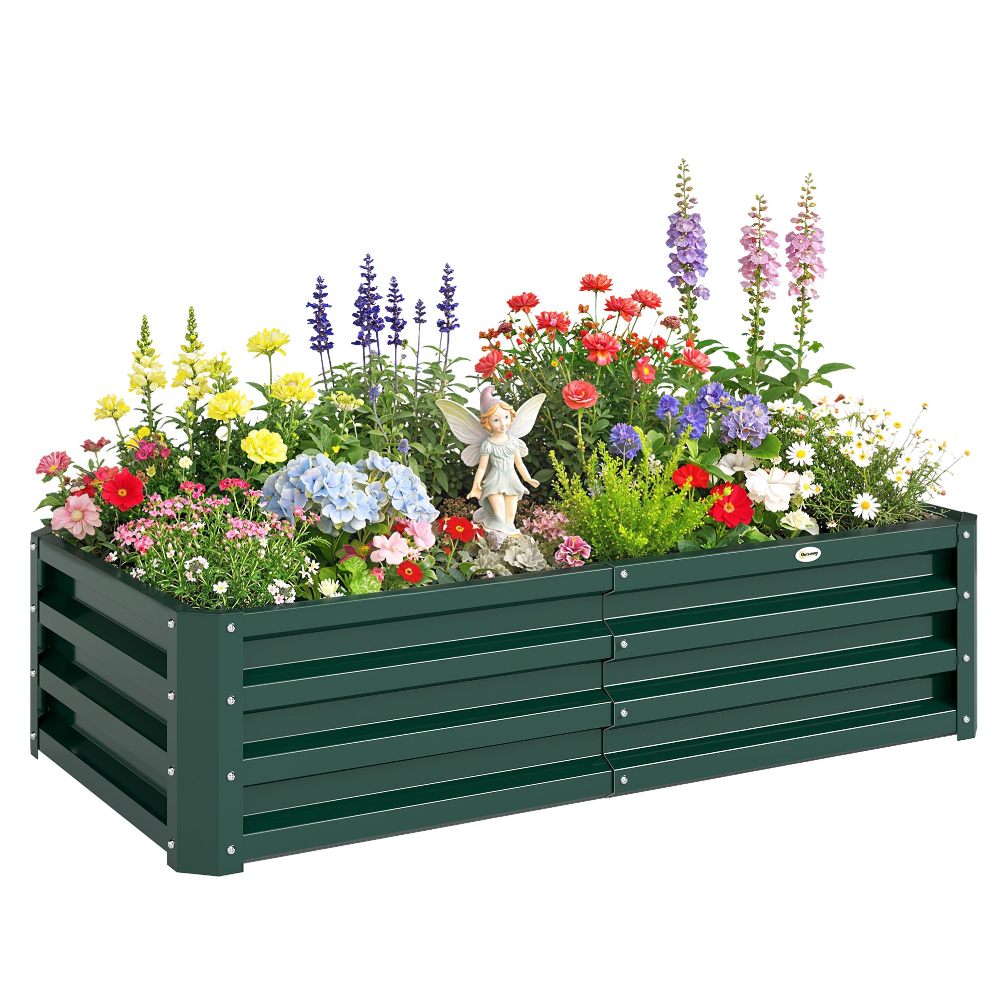Galvanized Raised Garden Bed, Outdoor Planter Box for Vegetables, Flowers, Herbs, 4' x 2' x 1', Dark Green
