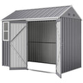 8.5' x 5.5' Metal Garden Storage Shed, Outdoor Tool Storage House with Lockable Door, Vents, Sloped Roof, Light Grey