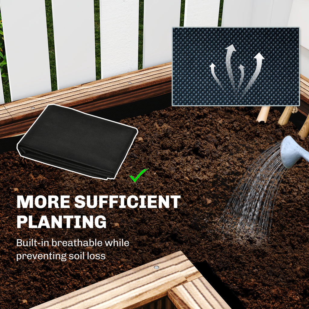 Raised Garden Bed, Wooden Elevated Planter Box Outdoor with Legs, for Vegetables, Flowers, Herbs, L-shaped, Carbonized