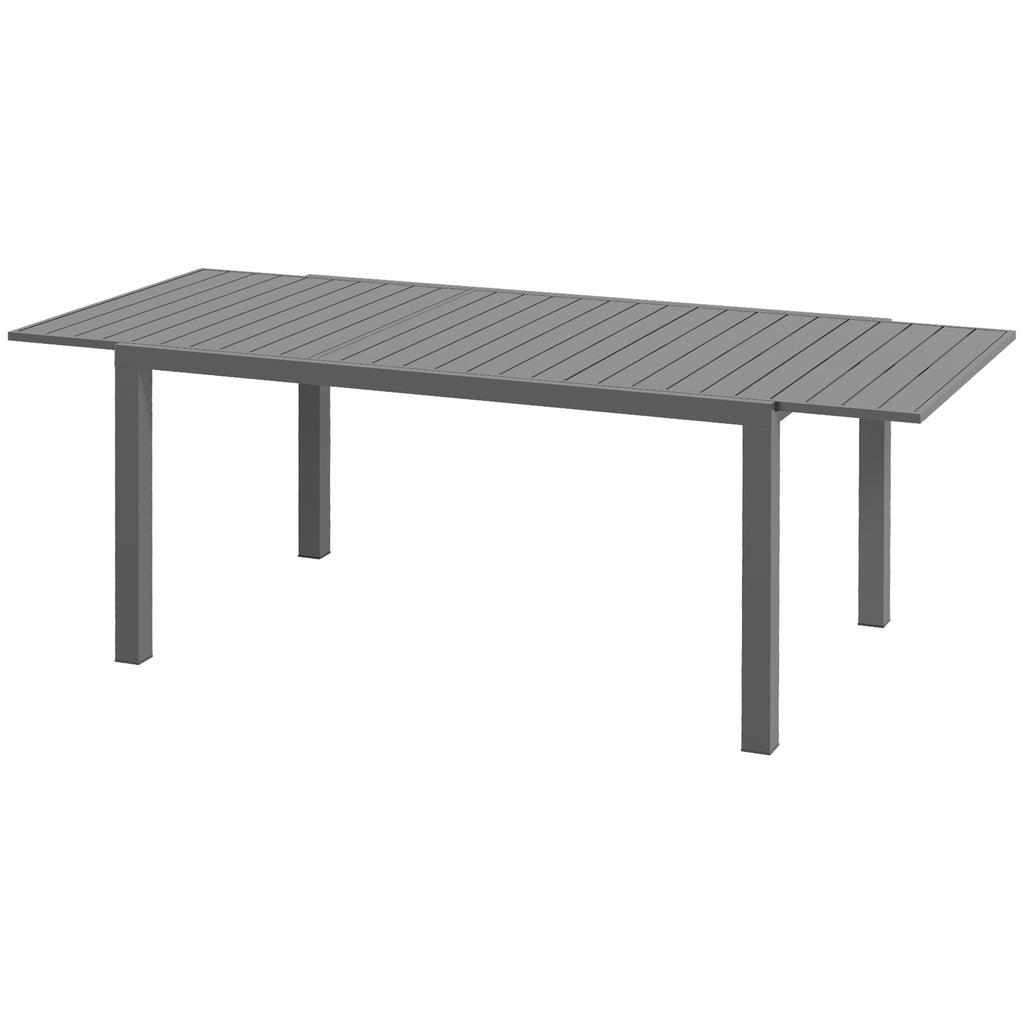 Aluminum Outdoor Dining Table for 6-8 People, Expandable Patio Table for Garden, Lawn, Balcony, Charcoal Grey