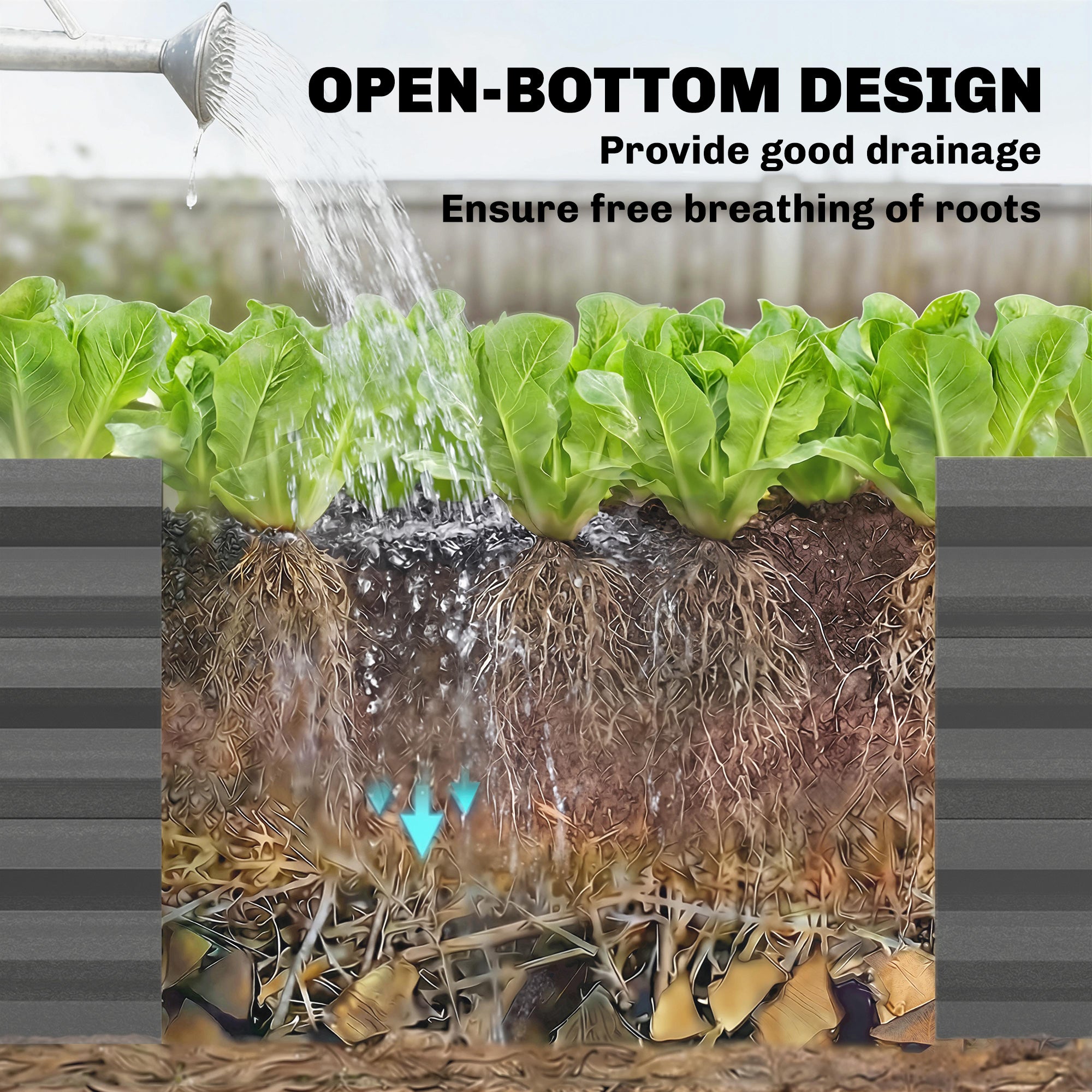 Metal Raised Garden Bed with Trellis, Galvanized Garden Bed Kit Outdoor Garden Box with Trellis, Dark Grey