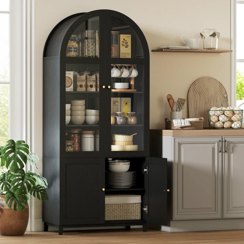 Budget-friendly 71 inch kitchen pantry storage cabinet in black