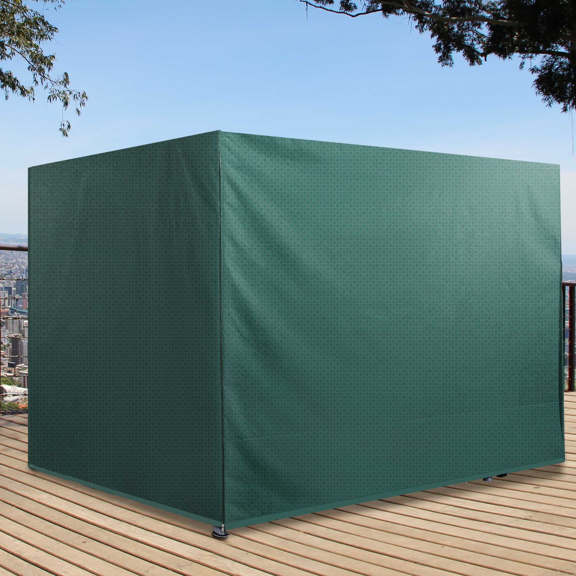 3-Seater Patio Swing Cover, Outdoor Garden Furniture Protection Hammock Glider Cover, Waterproof Dustproof Windproof, 85" x 61" x 59", Dark Green