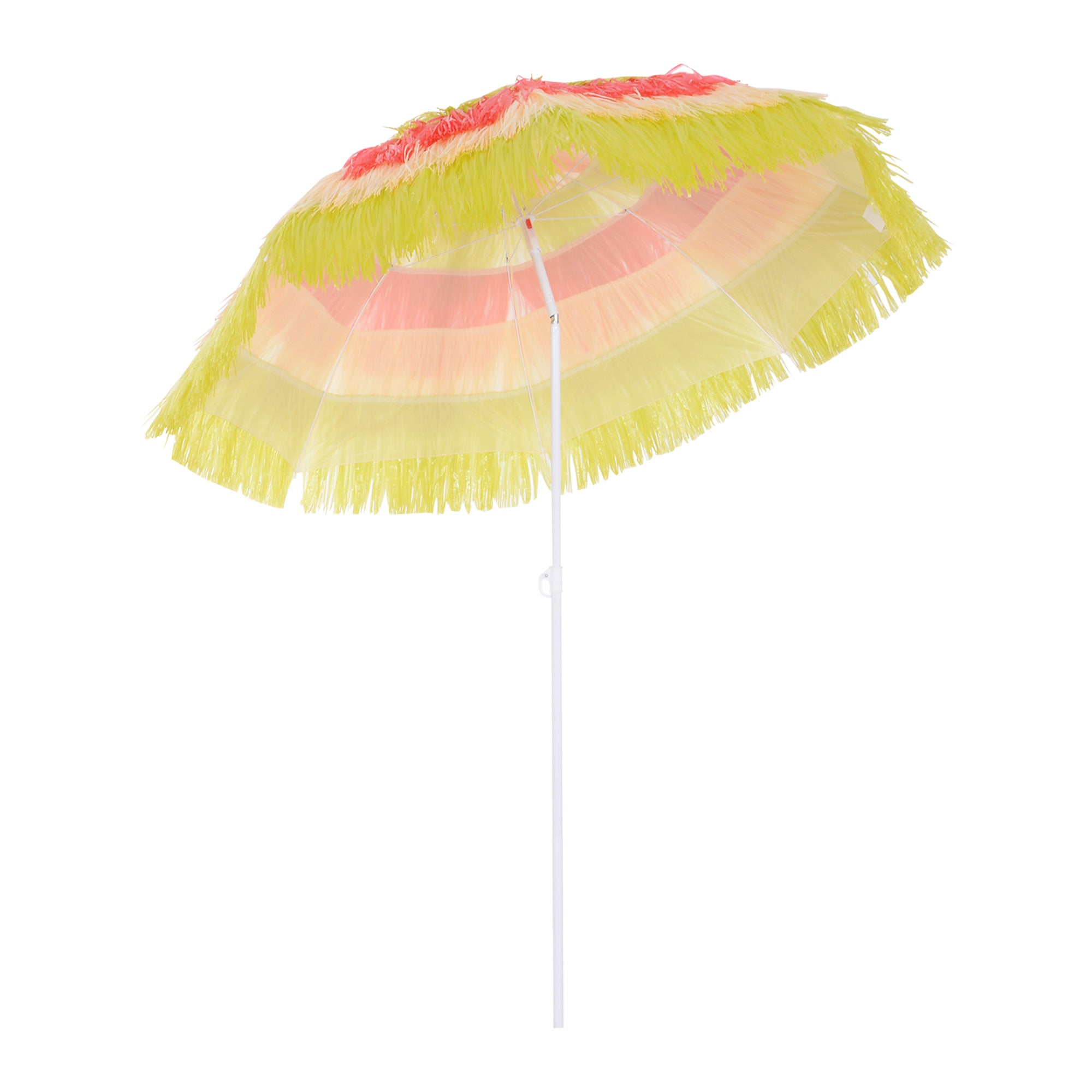 6FT Beach Umbrella Tilt Sunshade Height Adjustable Outdoor Market Patio Yard Crank Deck Sun Shade, Multi-color