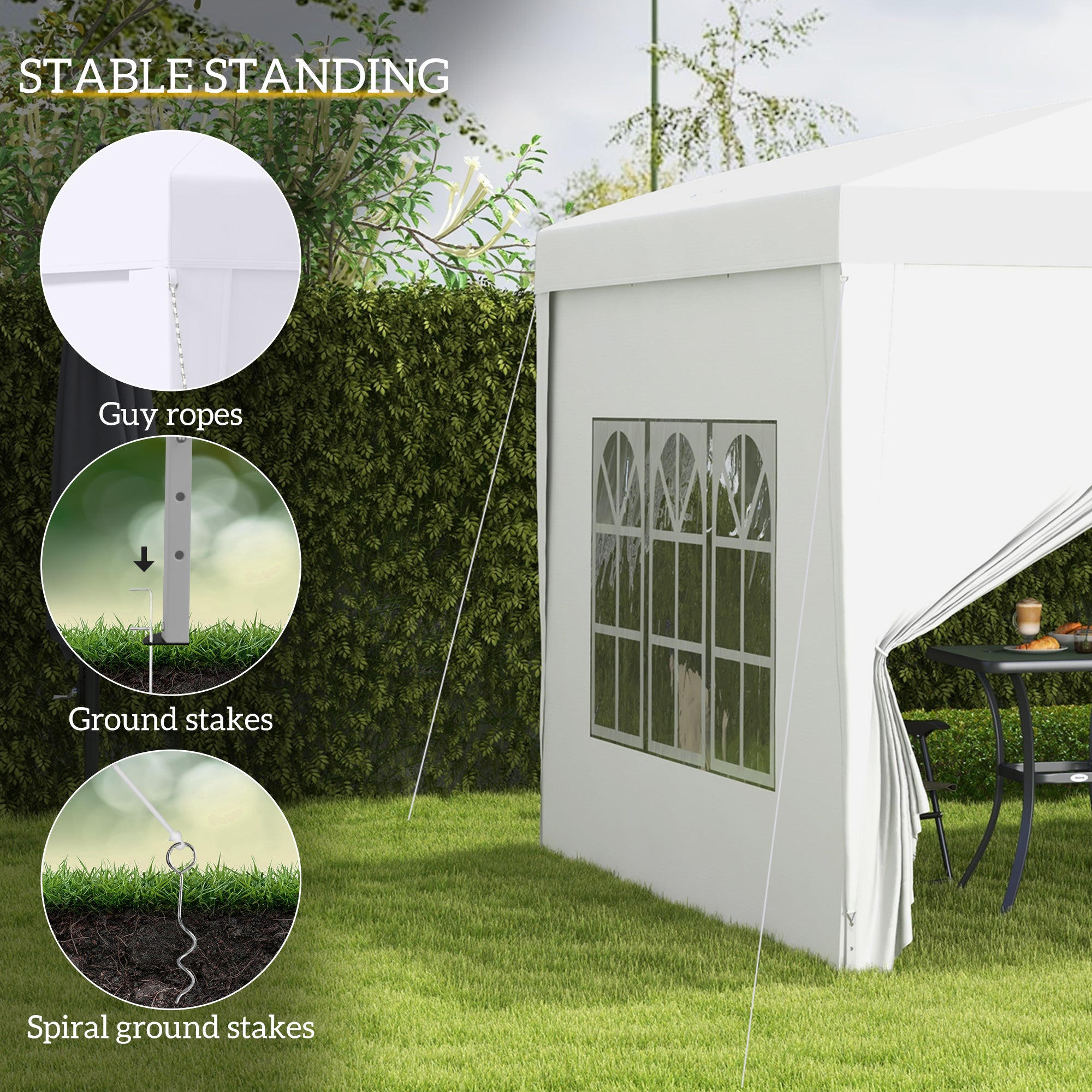 10'x10' Outdoor Pop Up Party Tent Wedding Gazebo Canopy with Carrying Bag (White)