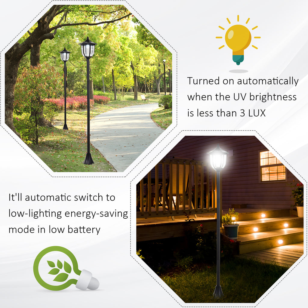 Solar Torch Lights Outdoor Garden Lighting 6 LED Water-Resist Auto On/Off 6 Hours