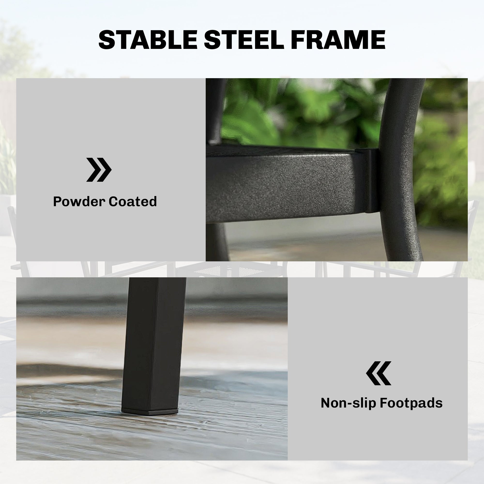 5 Piece Outdoor Patio Dining Set, Dining Table and 4 Stackable Chairs with Umbrella Hole, Shelf