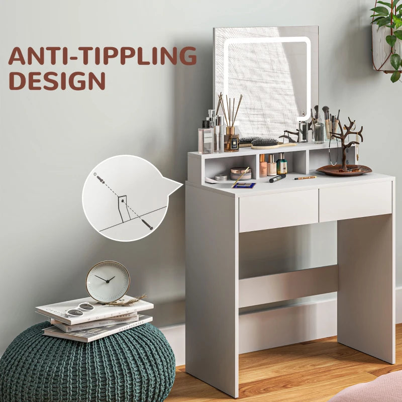 Affordable makeup vanity table with mirror and LED lighting