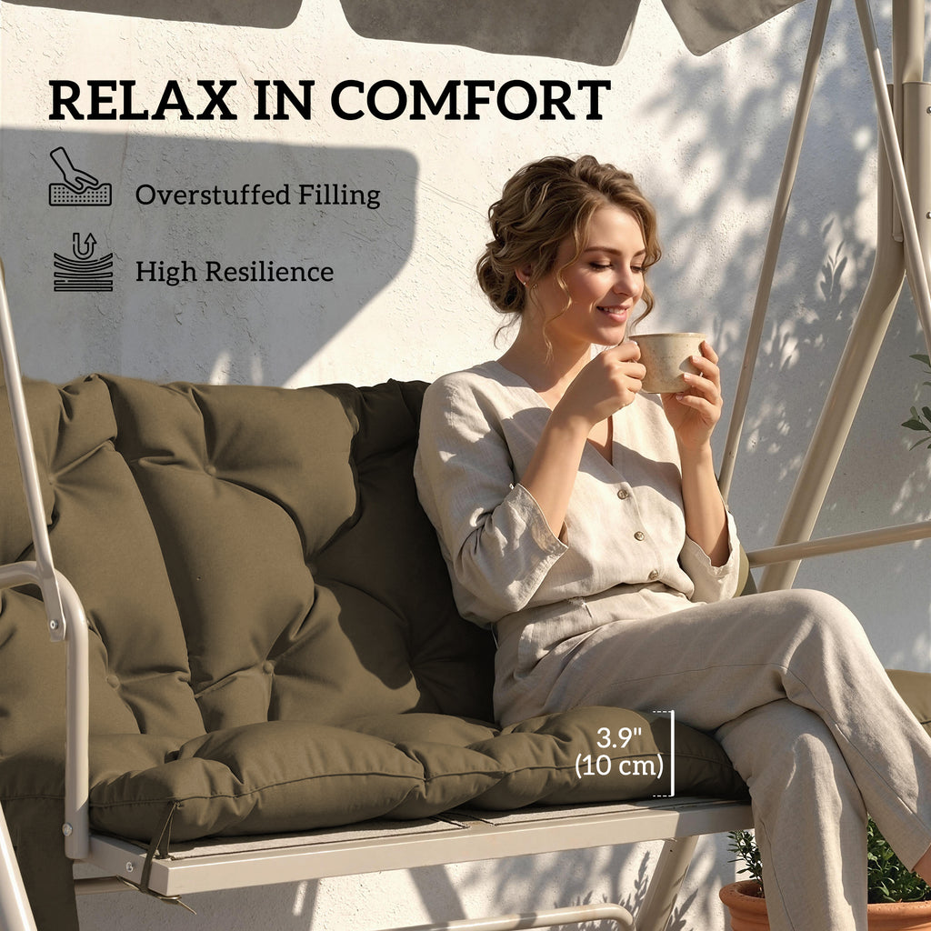 Bench Cushion Water-Repellent Outdoor Furniture Pad Seater Swing Chair 59.1" x 39.4" Khaki