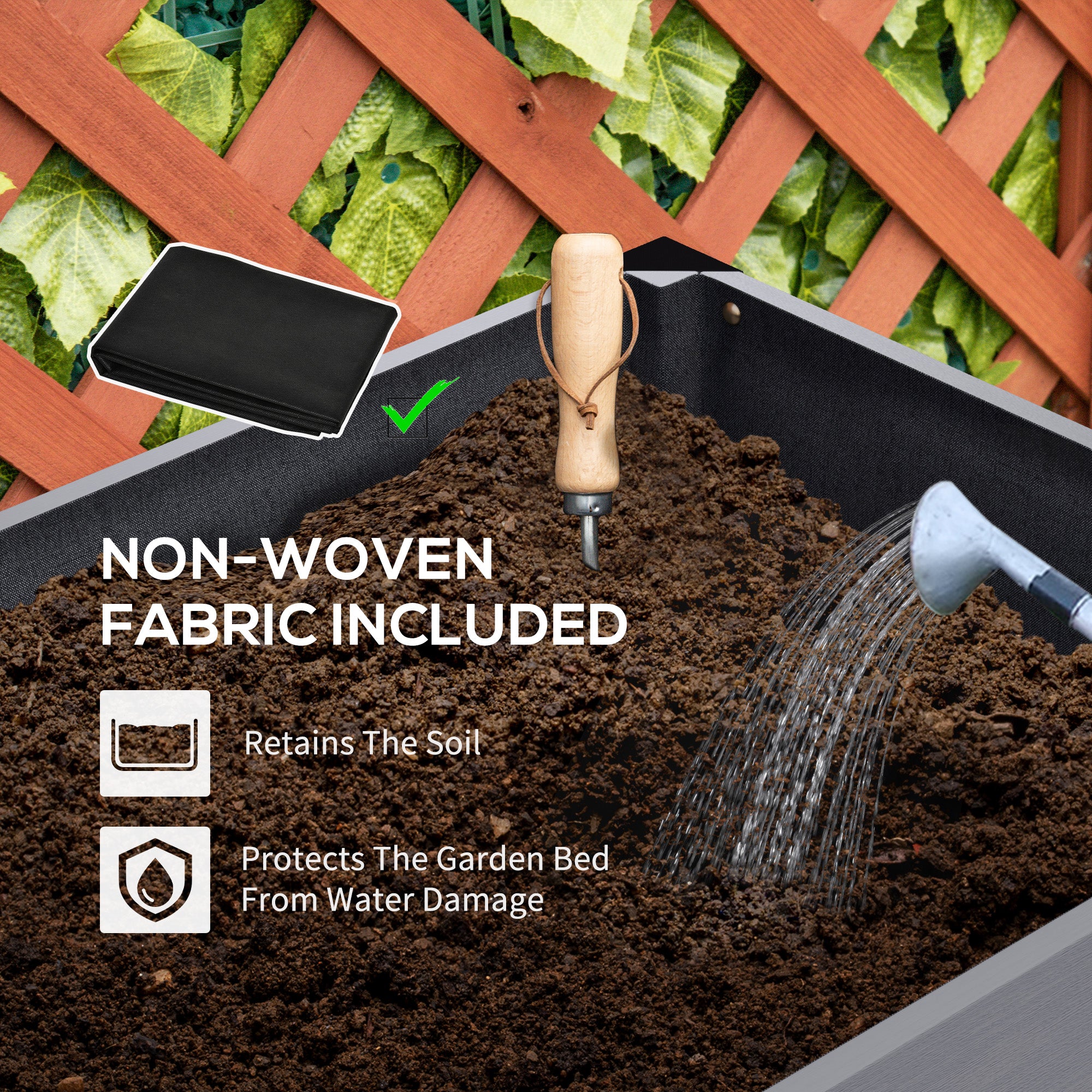 Raised Garden Bed, Elevated Planter Box, 47"x24"x29" with Legs, Metal Frame, Wooden Planter Pot for Backyard, Patio to Grow Vegetables, Herbs, and Flowers, Grey