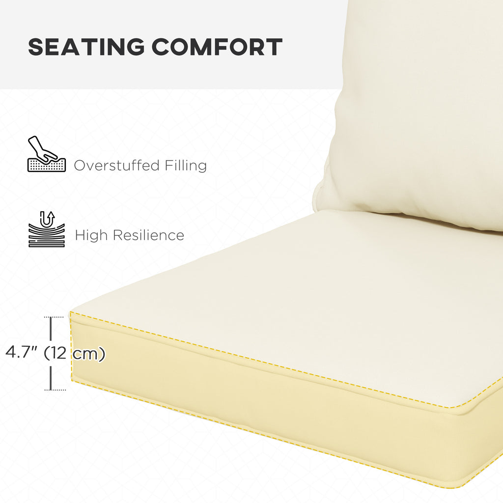 Seat Cushion Back Pillows Replacement Set of 2, Patio Chair Cushions Set for Indoor Outdoor, Cream White