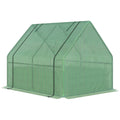 Steel Outdoor Raised Garden Bed with Greenhouse,Cover, Roll Up Door, Dual Use, 50"x37.4"x36.2", Green