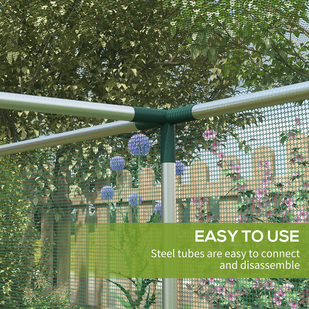 Galvanized Steel Crop Cage, Plant Protection Tent with Zippered Door, 12' x 4', Green