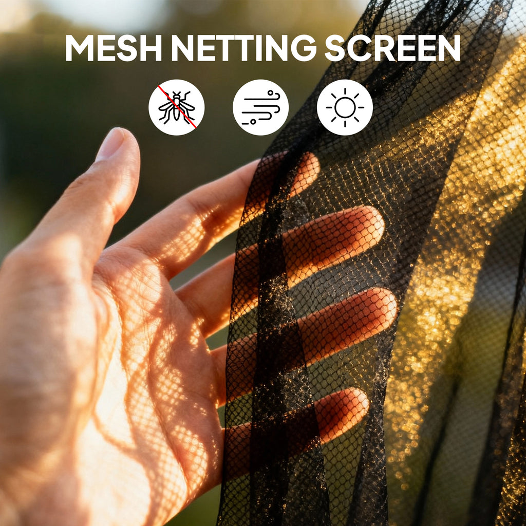 Replacement Mosquito Netting for Gazebo 10' x 12' Black Screen Walls for Canopy with Zippers, Cream White