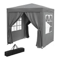 6.6'x6.6' Pop Up Canopy Tent with Sidewalls, Instant Sun Shelter Camping Gazebo with Carry Bag, Grey