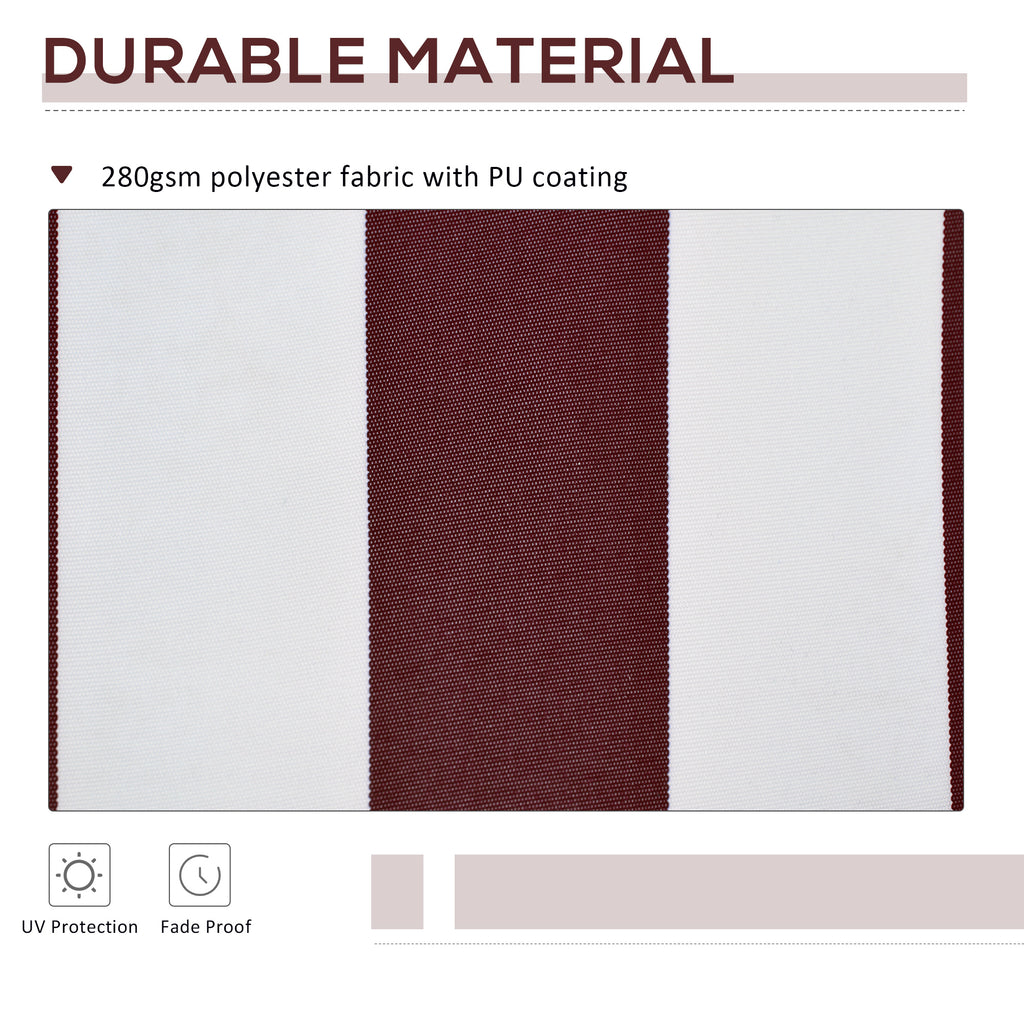 9' x 8' Outdoor Sunshade Canopy Awning Cover, Retractable Awning Fabric Replacement, UV Protection, Red and White