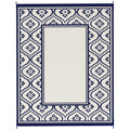 8' x 10' Outdoor RV Rug, Reversible Patio Floor Mat with Carry Bag, Gourd Border, Blue and White