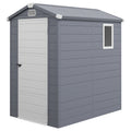4.5' x 6' Garden Storage Shed with Latch Door, Vents, Sloped Roof, Light Grey