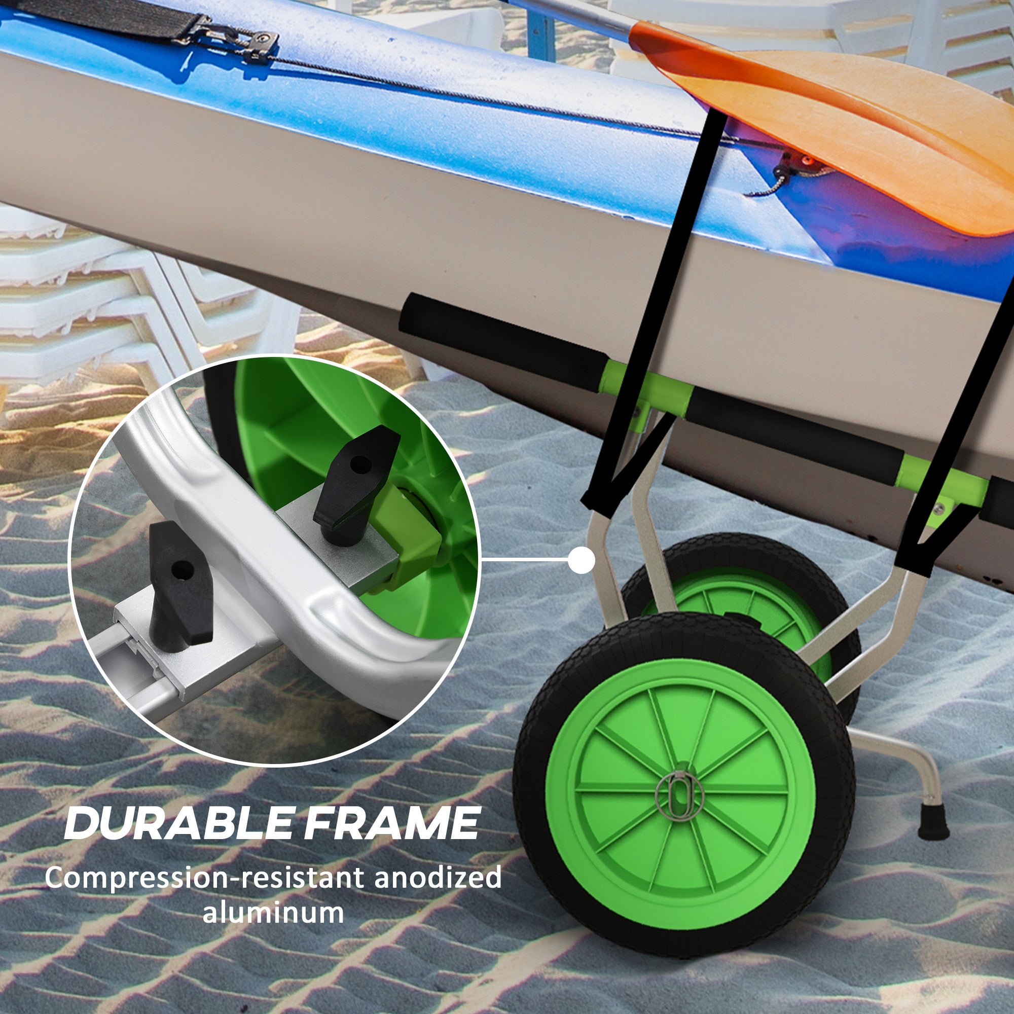 Soozier Kayak Cart Dolly Kayak Cart with Adjustable Width Green