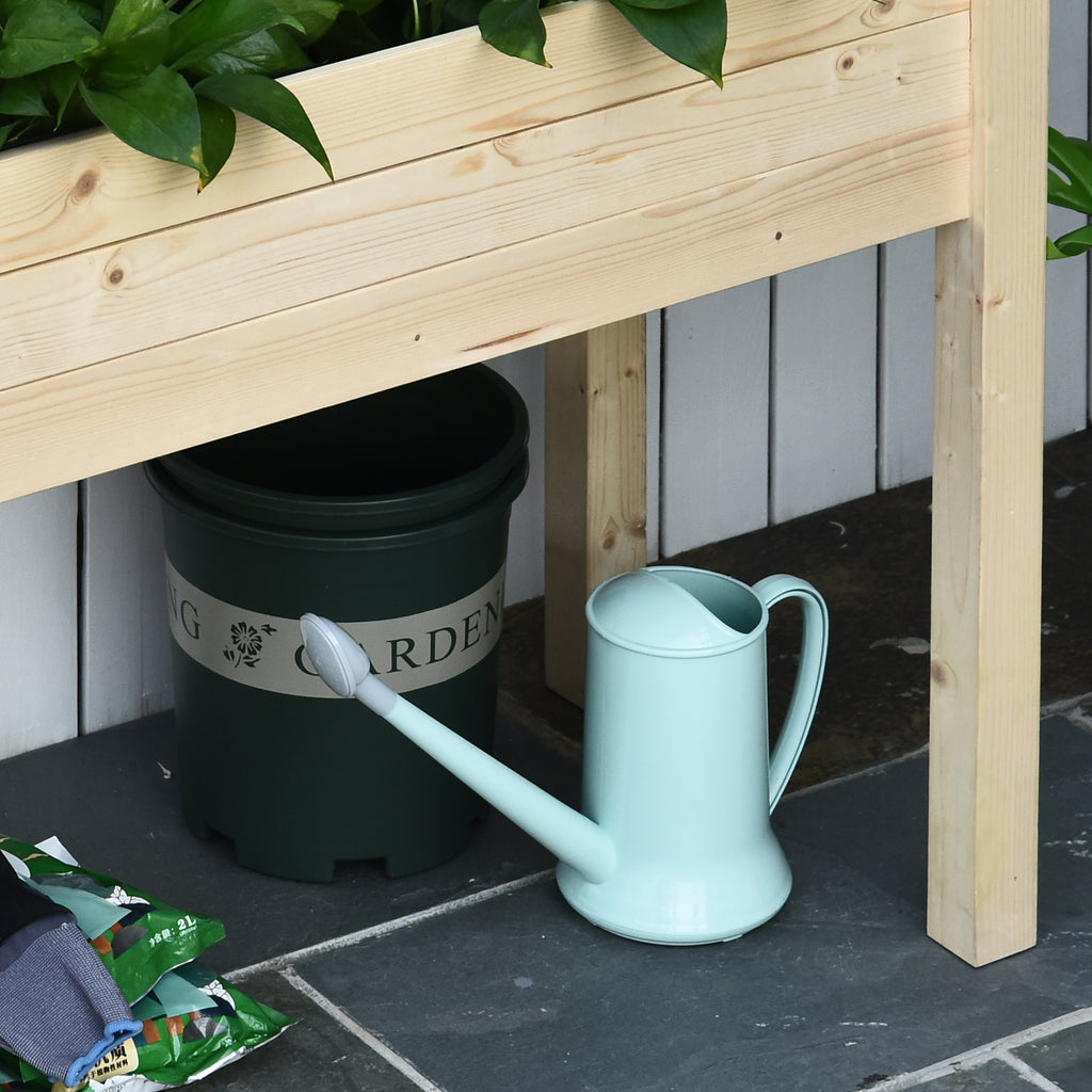 34"x18"x30" Wooden Raised Garden Bed, Elevated Planter Box with Legs, Drainage Holes, Inner Bag for Garden, Natural