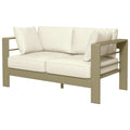 Patio Loveseat, Outdoor Seating for 2, Garden Sofa with Cushions, Wide Armrests, 54.3"x27.6"x24.6", Cream White