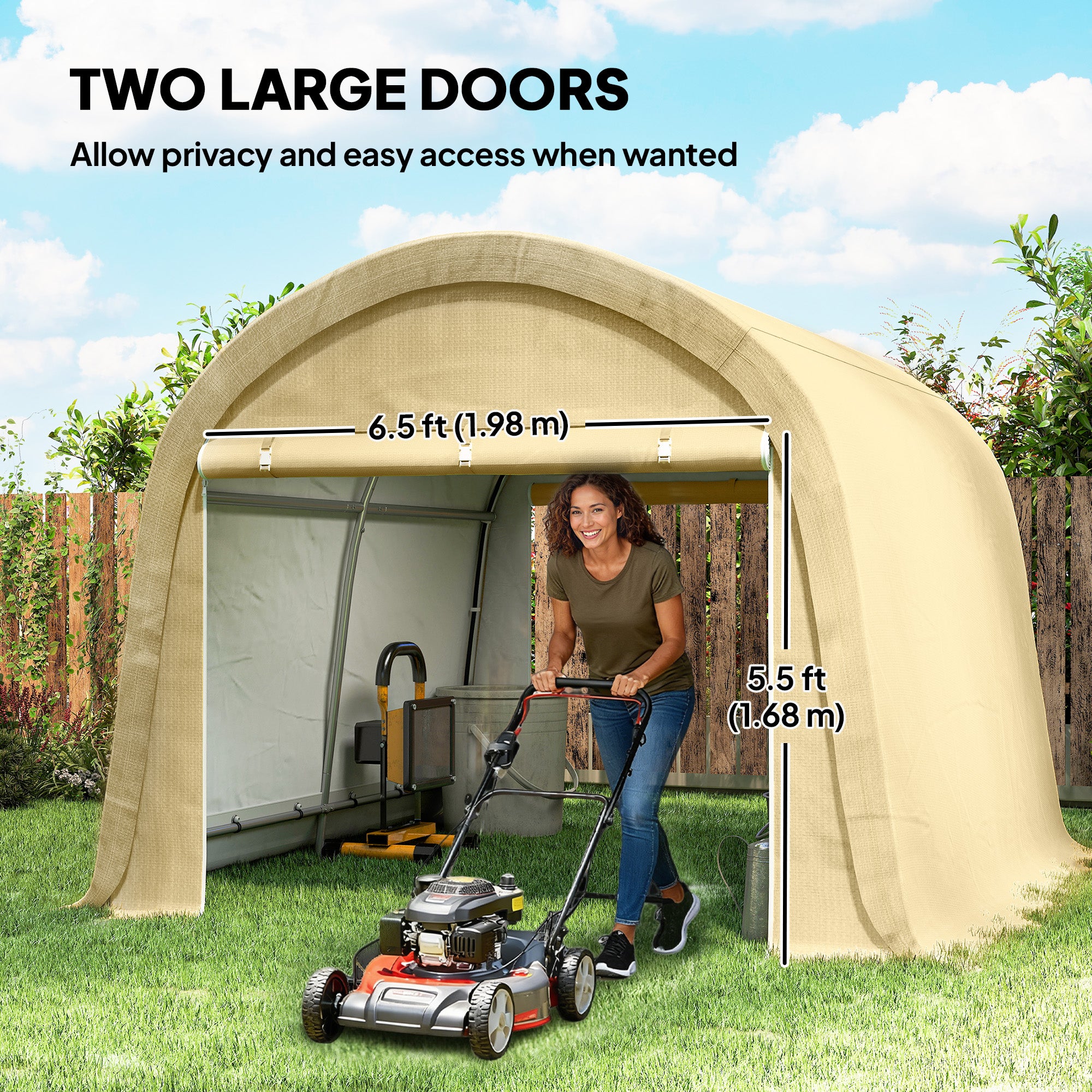 10' x 10' Outdoor Storage Tent, Heavy Duty and Waterproof Portable Shed for Bike, Motorcycle & Garden Tools