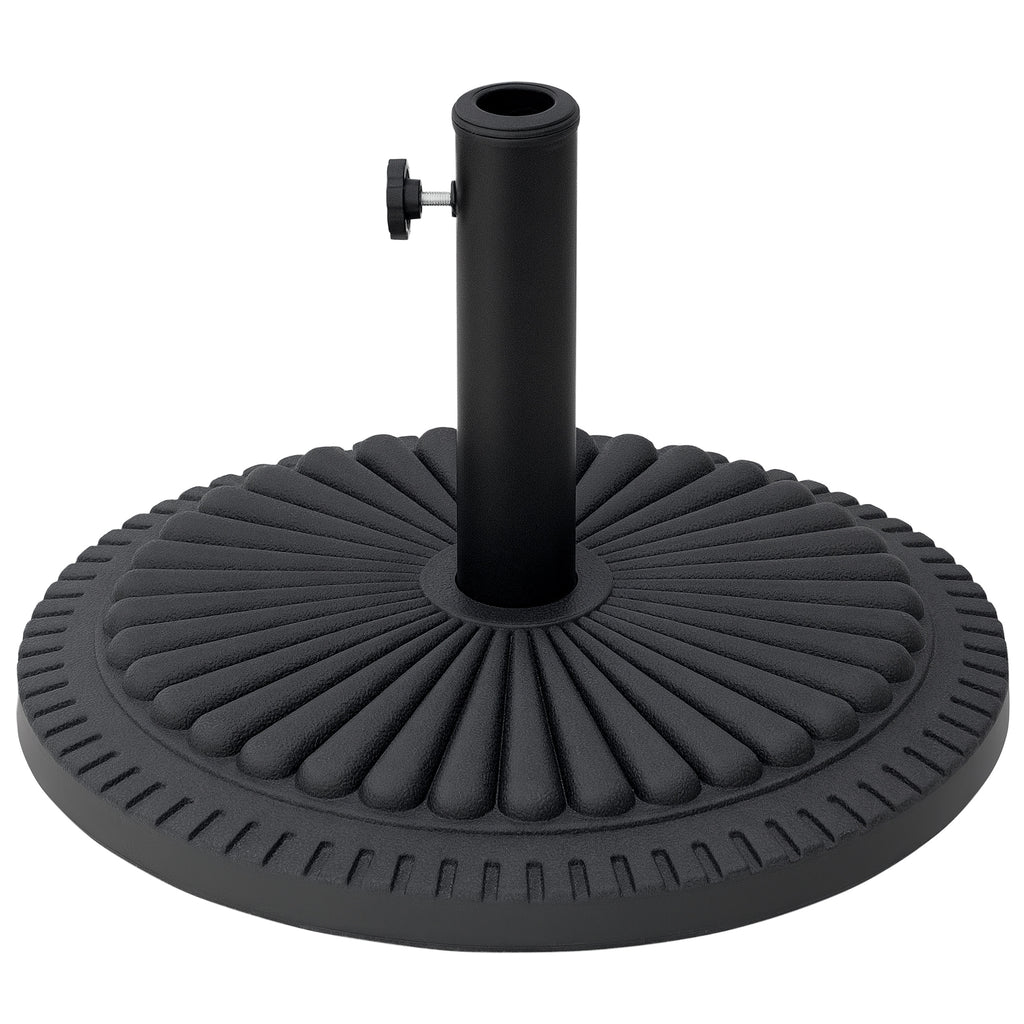 Patio Umbrella Base Stand, Round Cement Parasol Holder for Outdoor, Patio, Garden, Beach, Fits Î¦1.4", Î¦1.5" and Î¦ 2" Pole, Black
